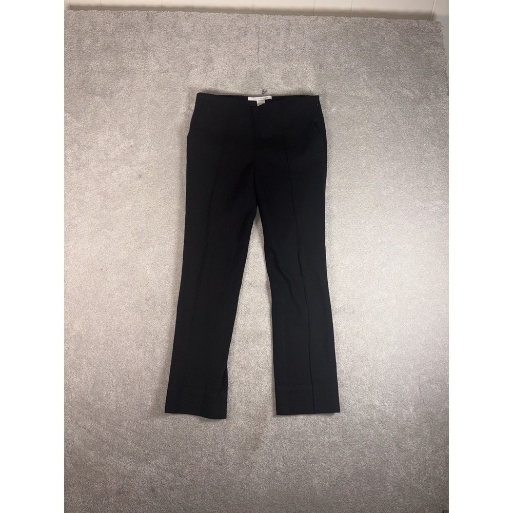 DIANE VON FURSTENBERG Black dress pants size 4 Front Seam Jersey Pointe